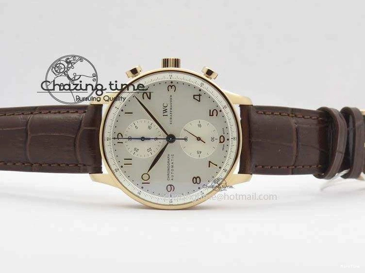 MIROTIME 0416 Portuguese Chrono RG IW371480 ZF 1:1 Best Edition White Dial On Brown Leather Strap A7750 V HighPerformance 7266